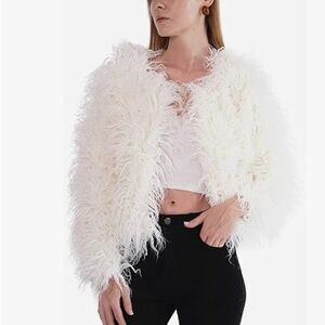 Chic White Faux Fur Jacket